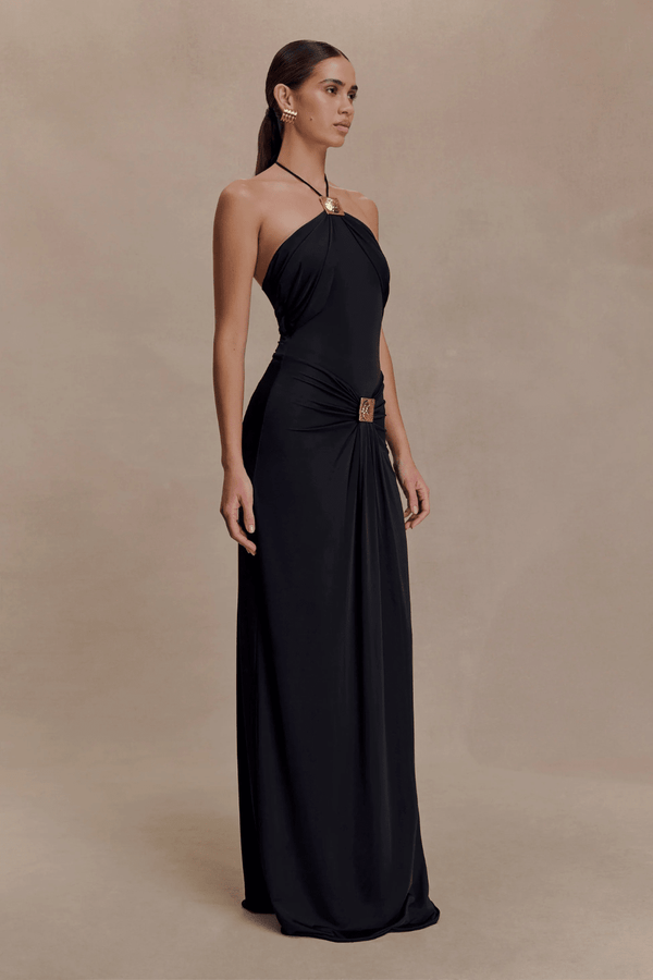 Quincy Halter Maxi Dress With Hardware - 8