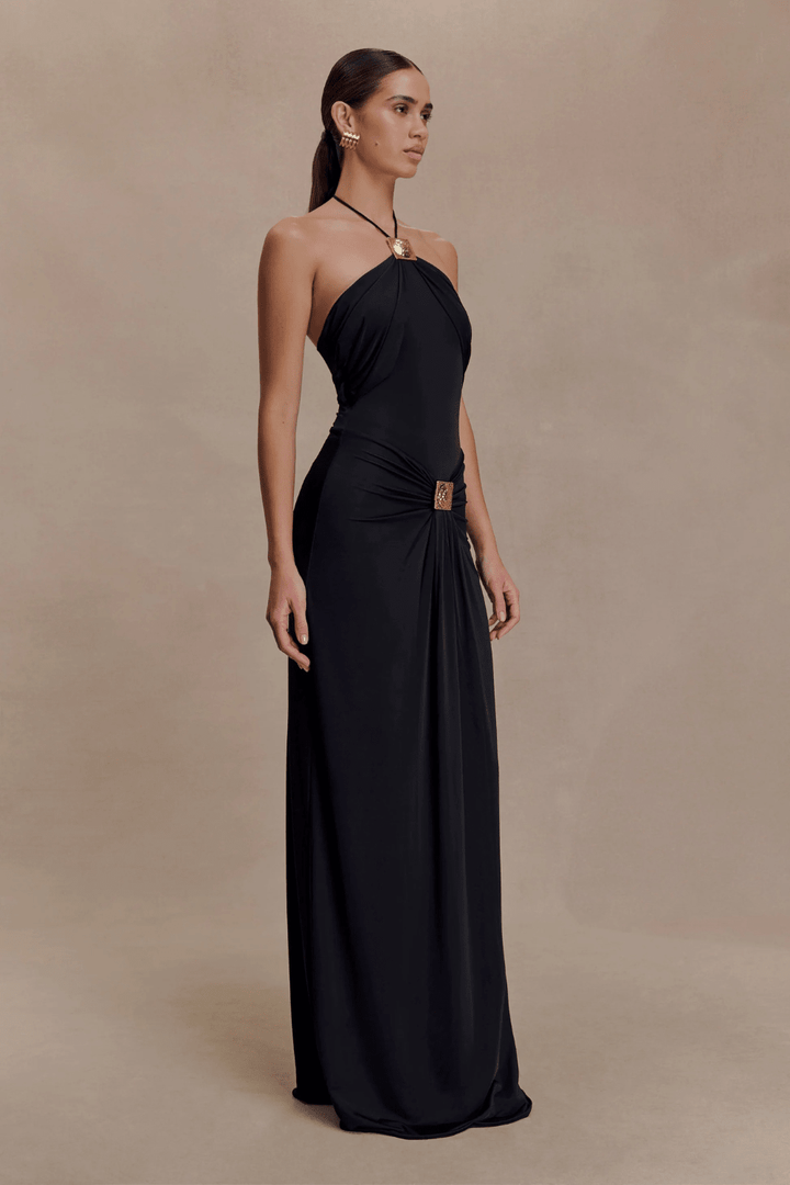 Quincy Halter Maxi Dress With Hardware - 8