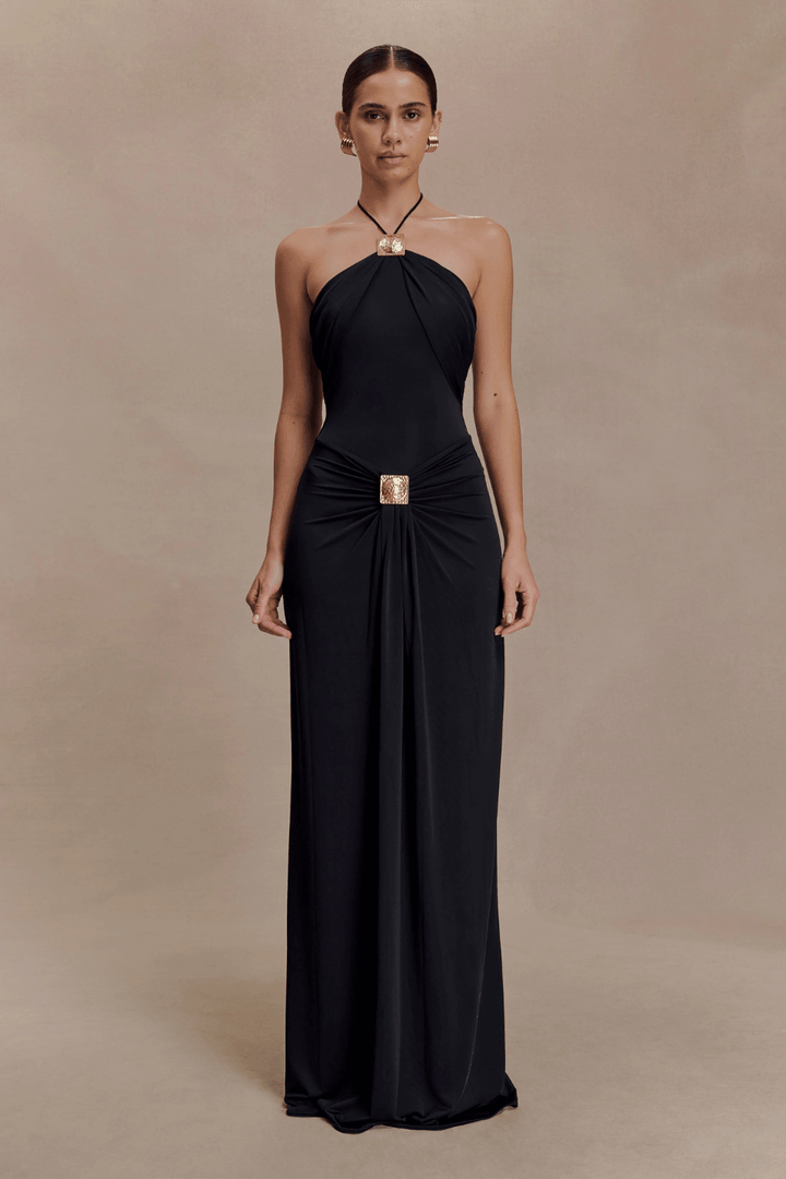 Quincy Halter Maxi Dress With Hardware - 6