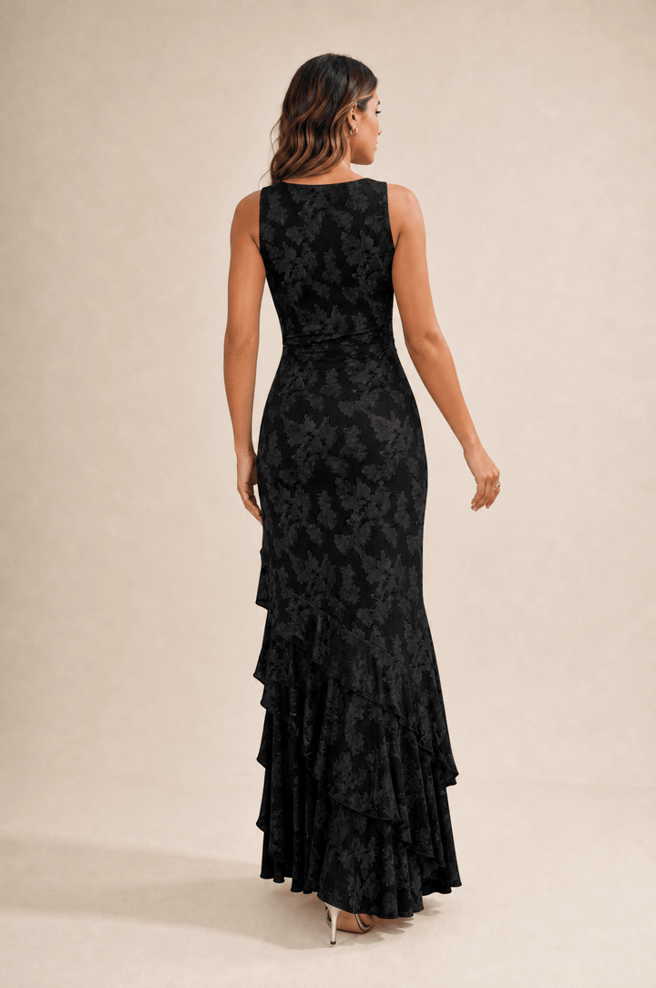 Rosalina Floral Ruffle Maxi Dress - 18