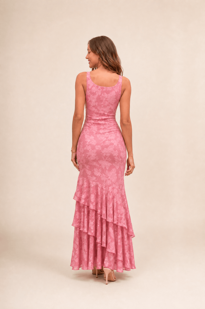 Rosalina Floral Ruffle Maxi Dress - 3