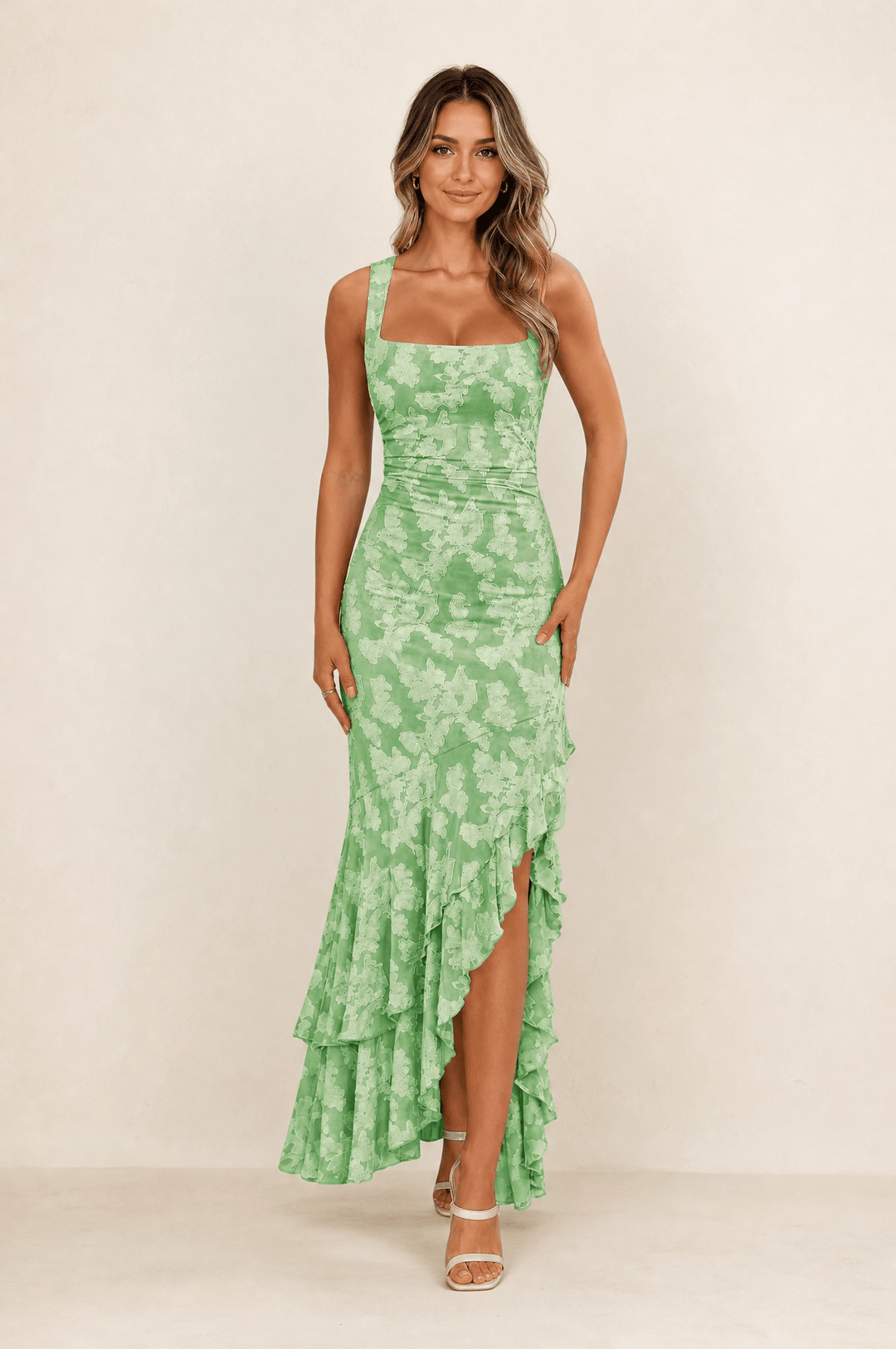 Rosalina Floral Ruffle Maxi Dress - 19