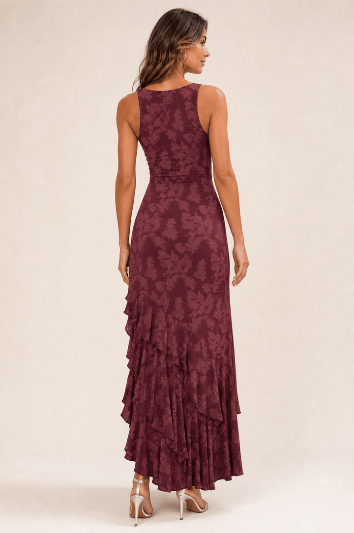 Rosalina Floral Ruffle Maxi Dress - 12