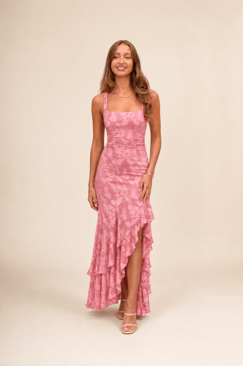 Rosalina Floral Ruffle Maxi Dress - 1