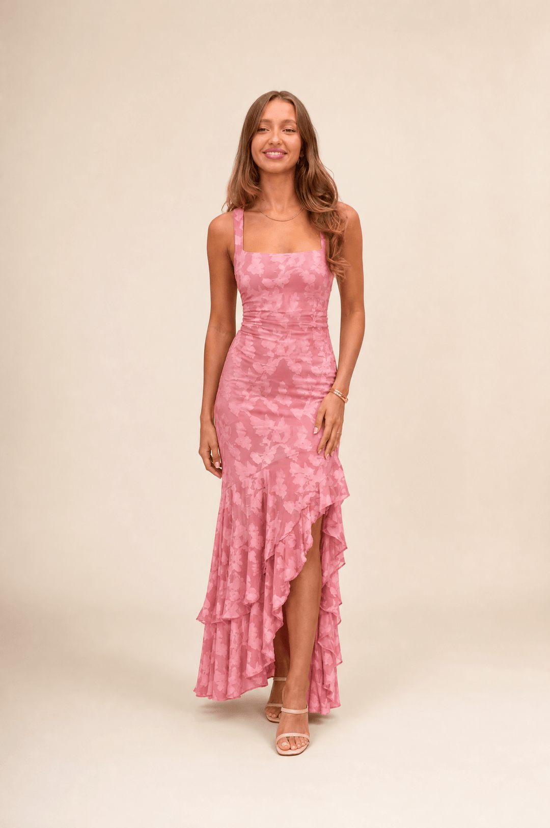 Rosalina Floral Ruffle Maxi Dress - 1