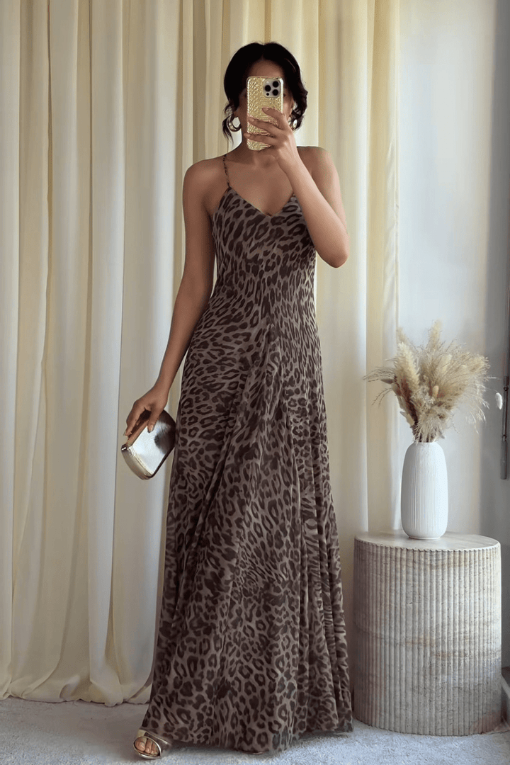 Savana Leopard Maxi Kleid - 1