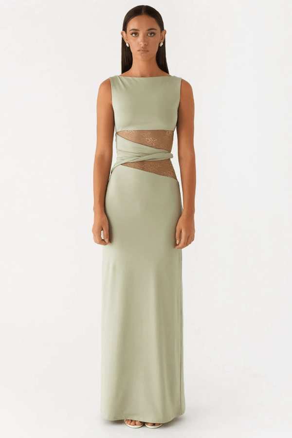 Serafina Lace-Waist Maxi Dress - 12