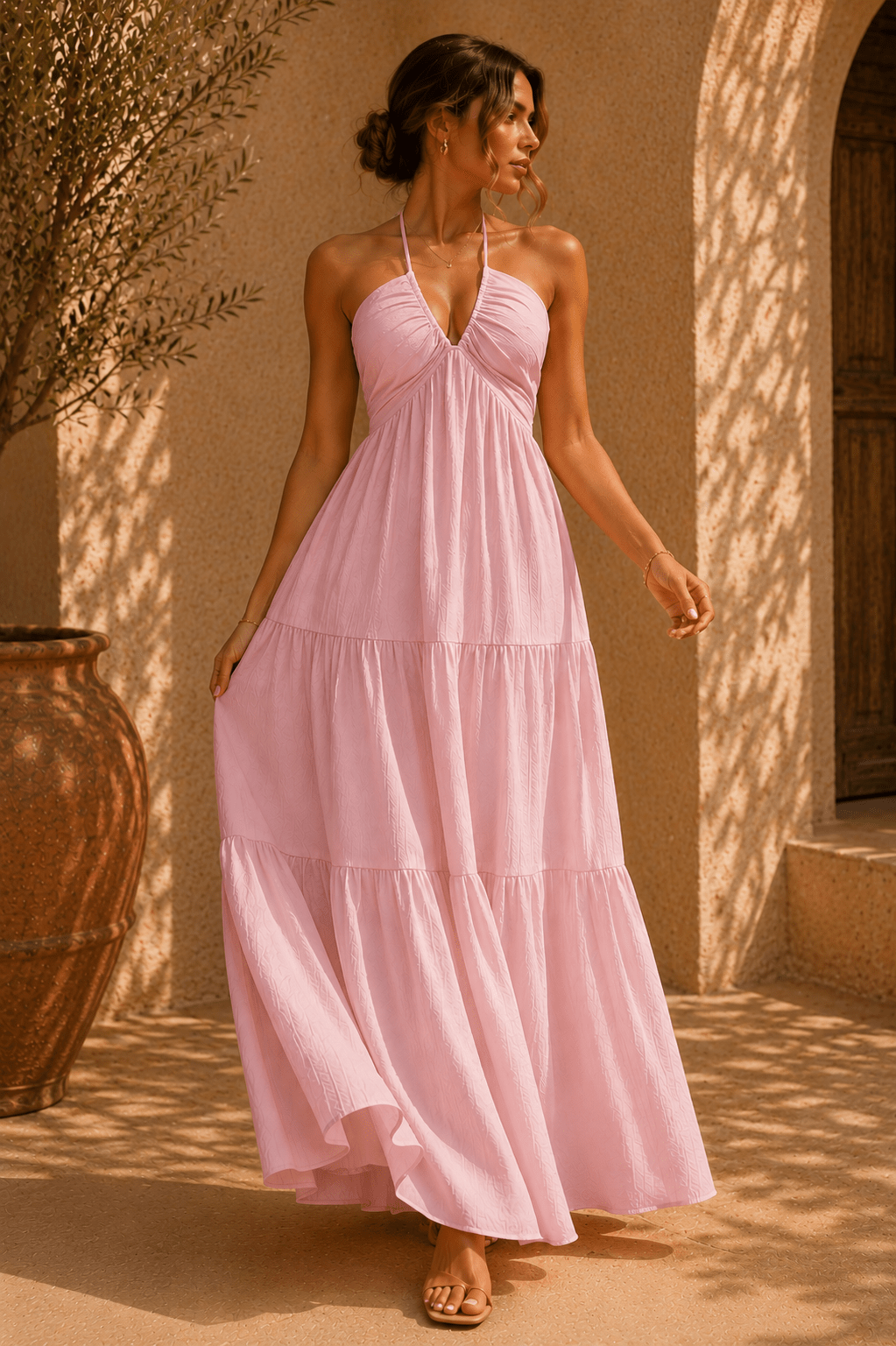 Sienna Gestuftes Maxikleid - 9