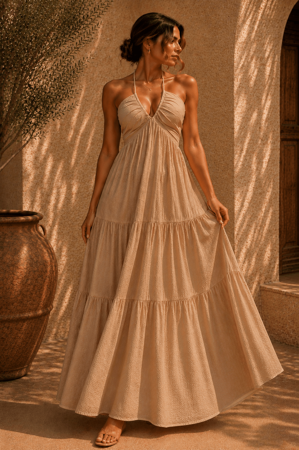 Sienna Gestuftes Maxikleid - 3