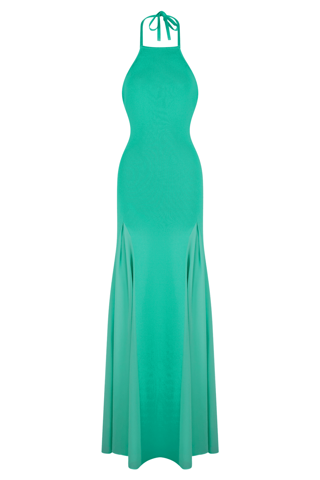 Soleil Knit And Mesh Halter Maxi Dress - 5