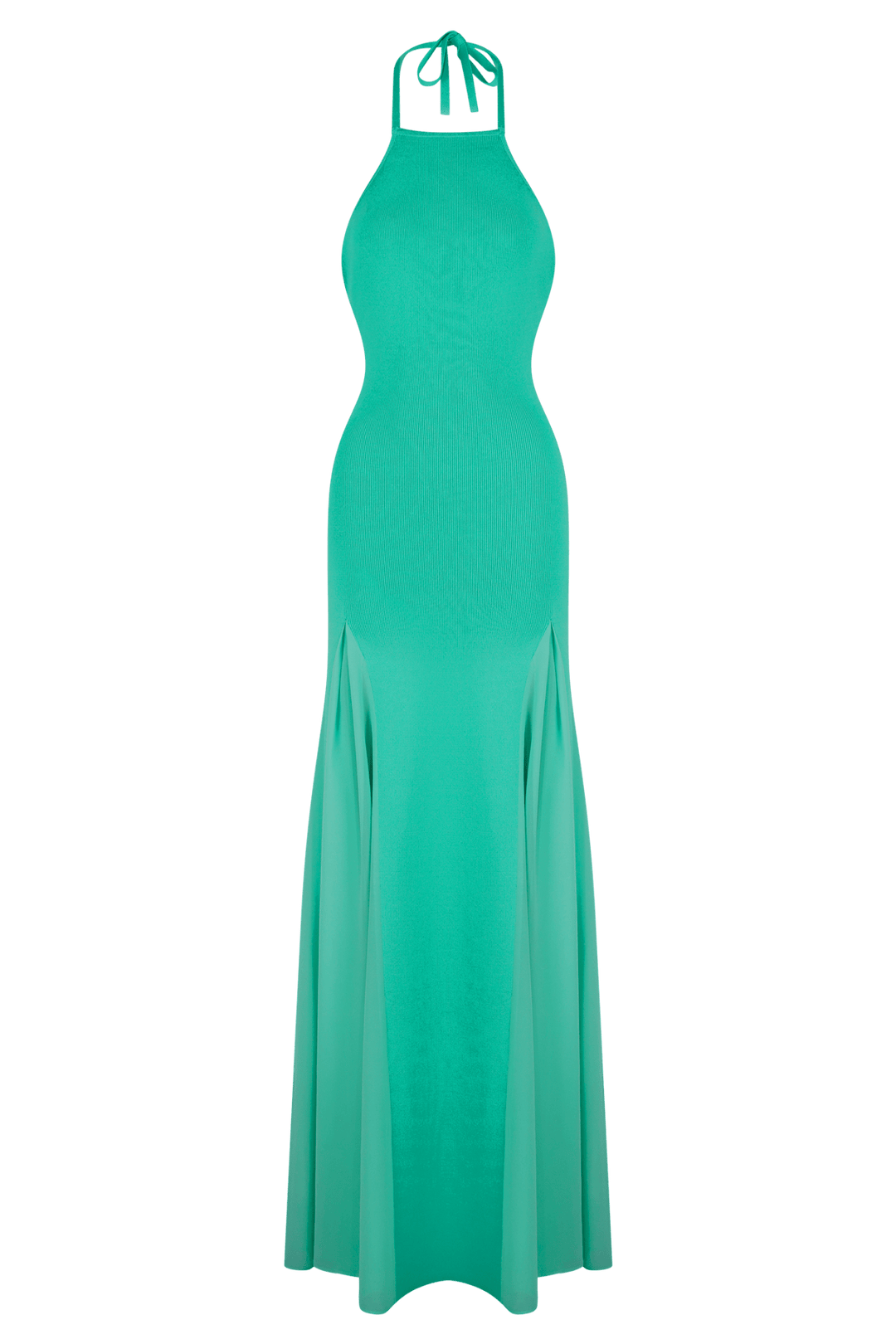 Soleil Strick- und Netz-Halter-Maxi-Kleid - 5