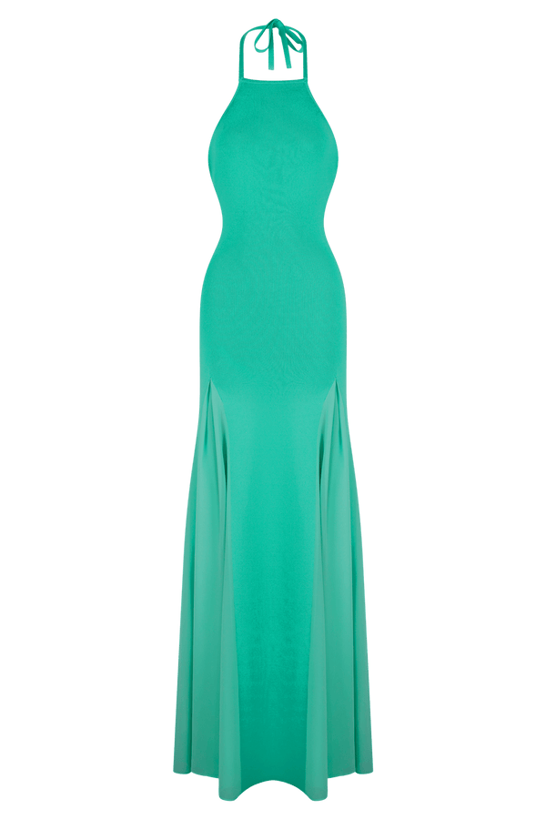 Soleil Knit And Mesh Halter Maxi Dress - 5