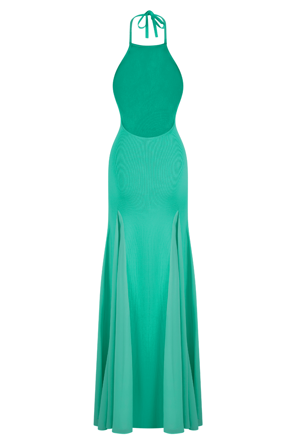 Soleil Knit And Mesh Halter Maxi Dress - 6