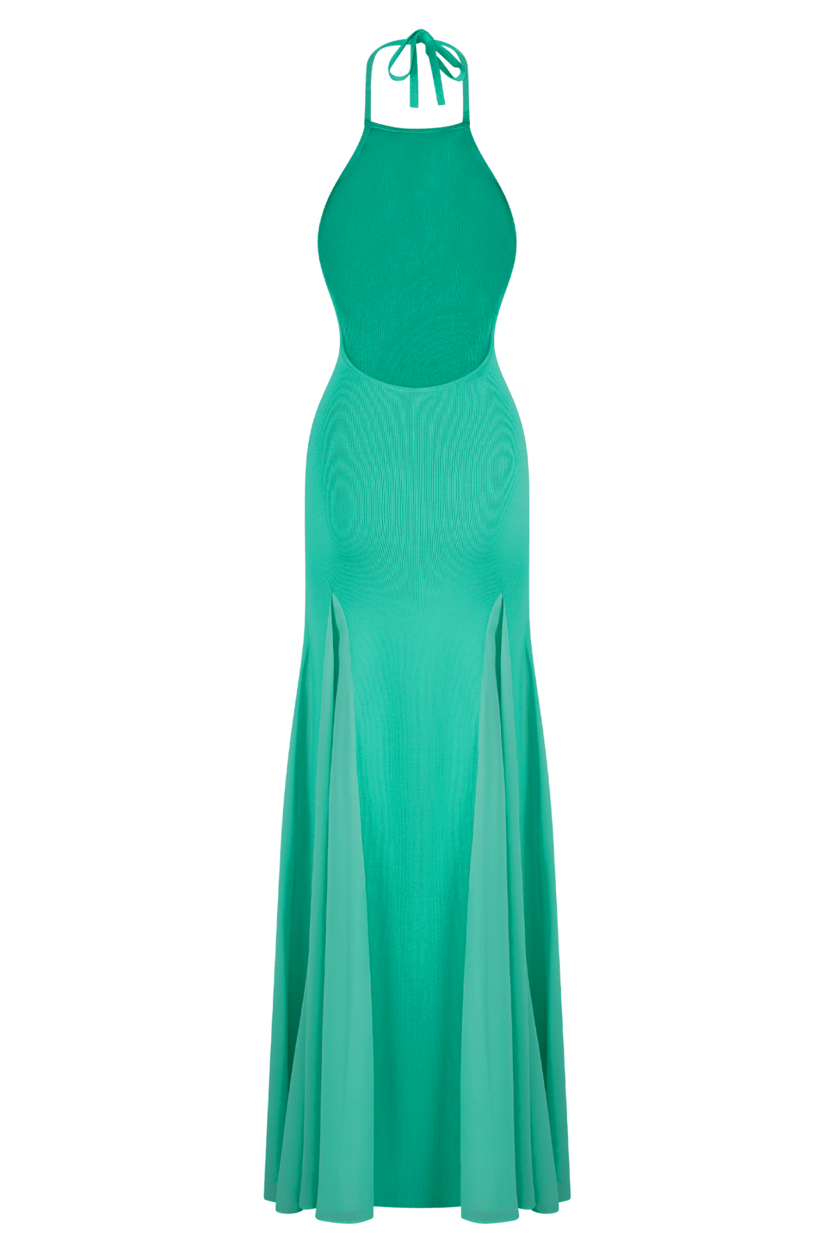 Soleil Knit And Mesh Halter Maxi Dress - 6