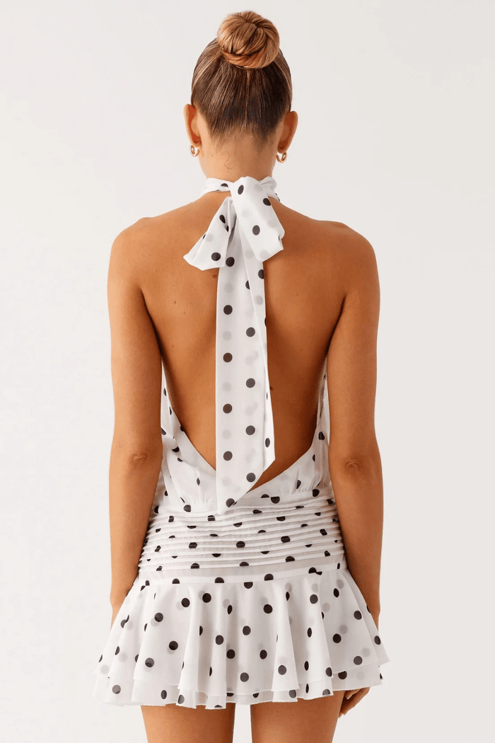 Solenne Asymmetric Chiffon Mini Dress - 10