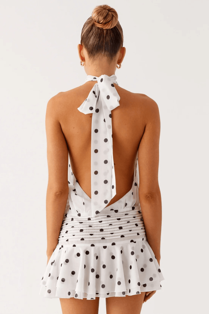 Solenne Asymmetric Chiffon Mini Dress - 10