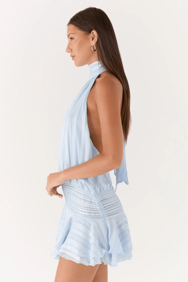 Solenne Asymmetric Chiffon Mini Dress - 3