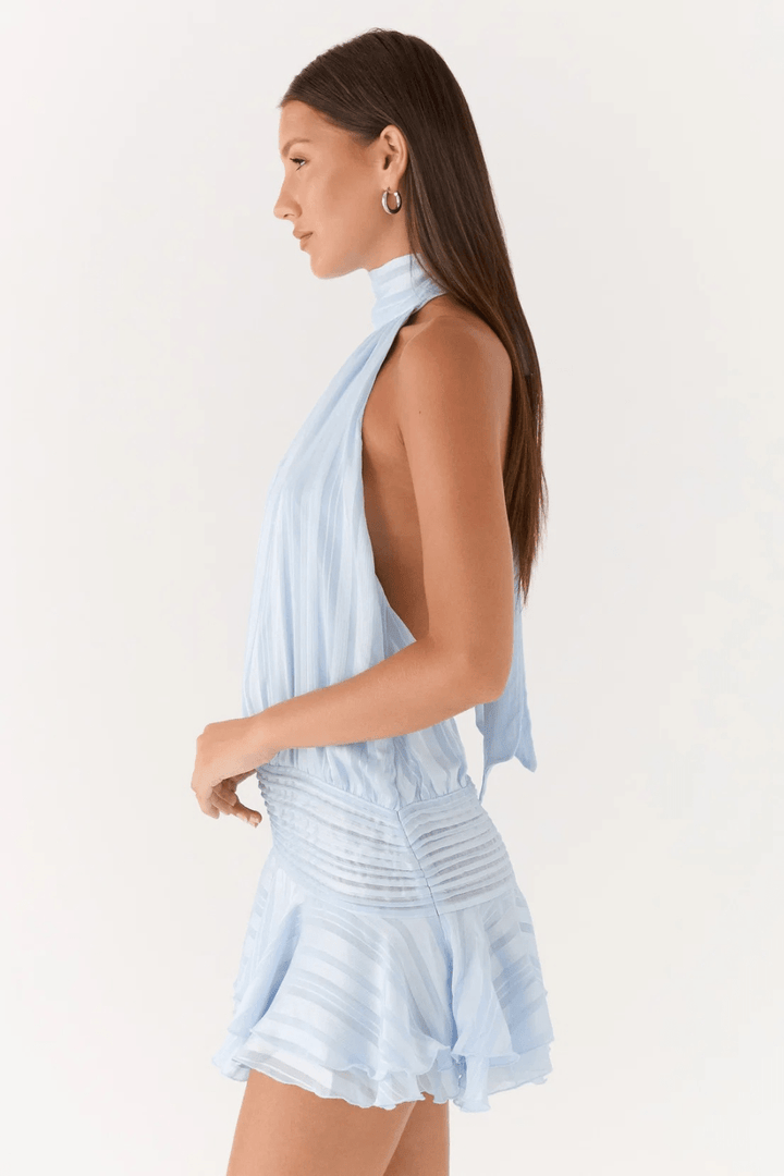 Solenne Asymmetric Chiffon Mini Dress - 3
