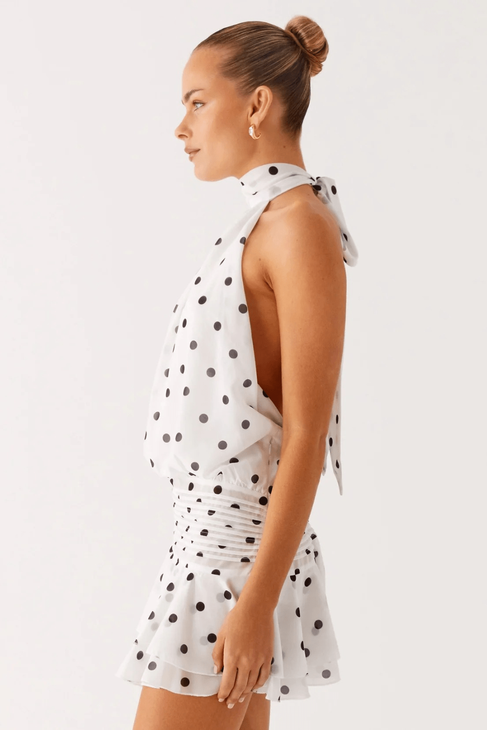 Solenne Asymmetric Chiffon Mini Dress - 9