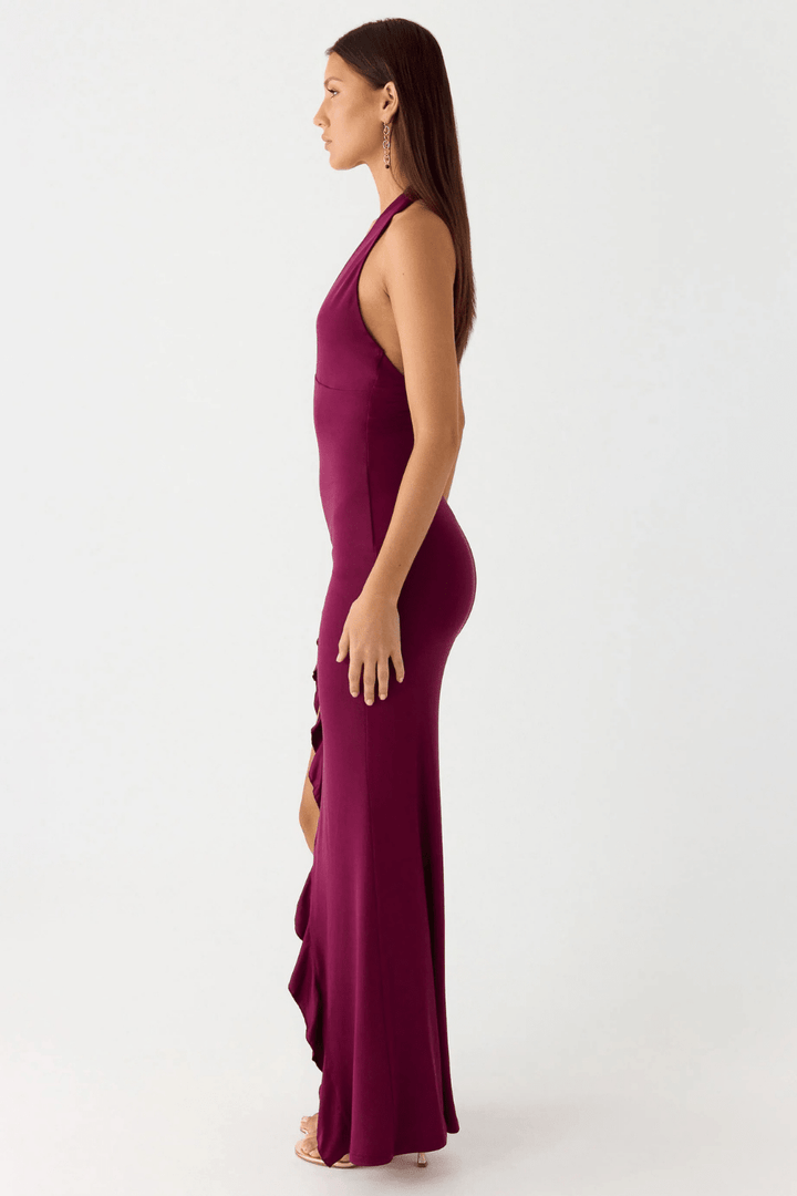 Valentina Ruched Open-Back Maxi Dress - 2