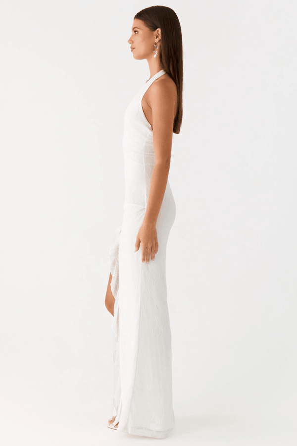 Valentina Ruched Open-Back Maxi Dress - 6