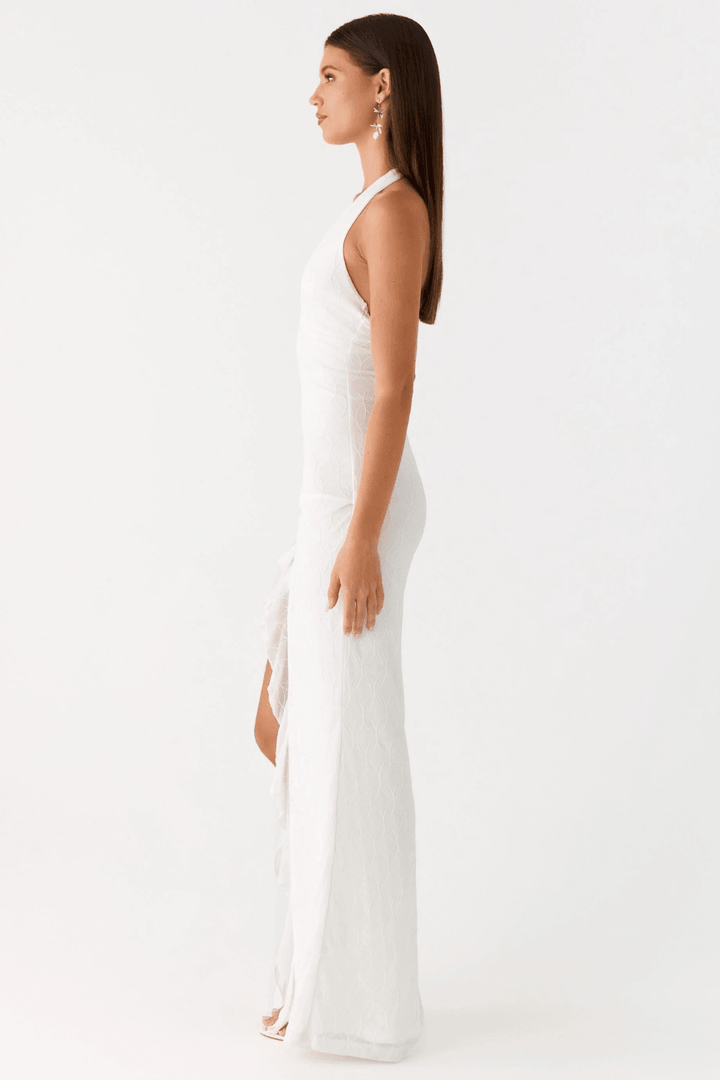 Valentina Ruched Open-Back Maxi Dress - 6