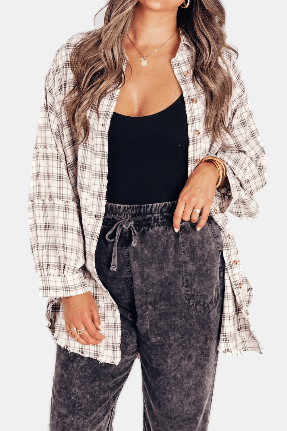 Varese Raw-Hem Flannel Overshirt - 4