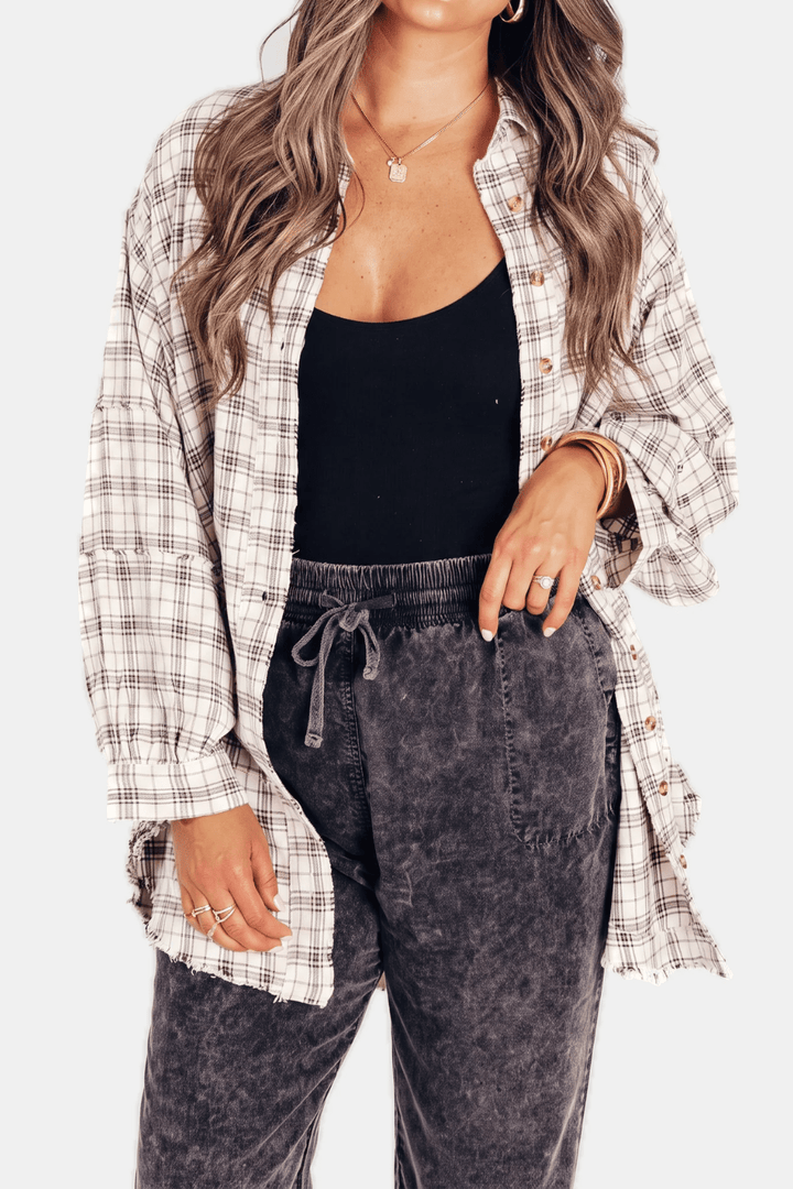 Varese Raw-Hem Flannel Overshirt - 4