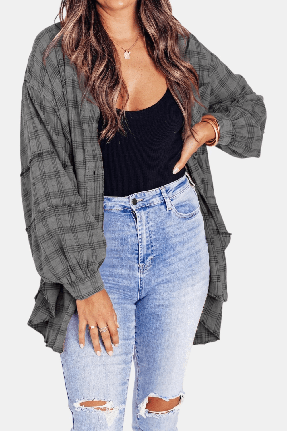 Varese Raw-Hem Flannel Overshirt - 7