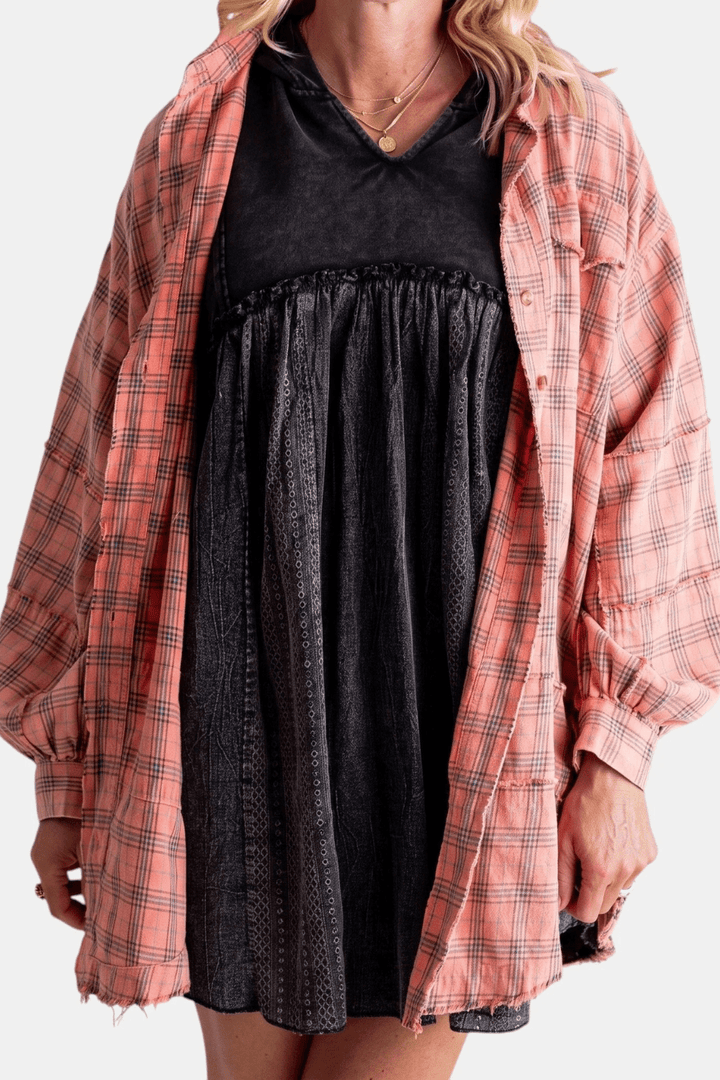 Varese Raw-Hem Flannel Overshirt - 2