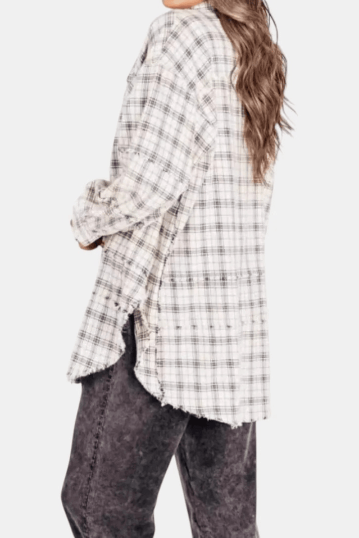 Varese Raw-Hem Flannel Overshirt - 5