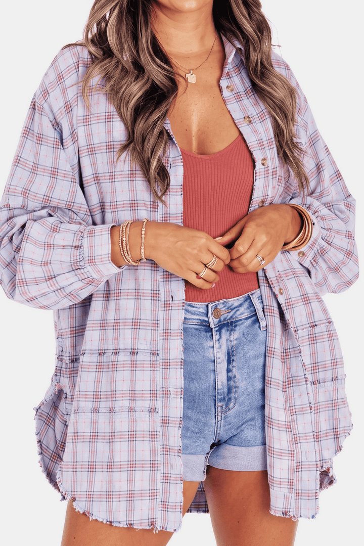 Varese Raw-Hem Flannel Overshirt - 8