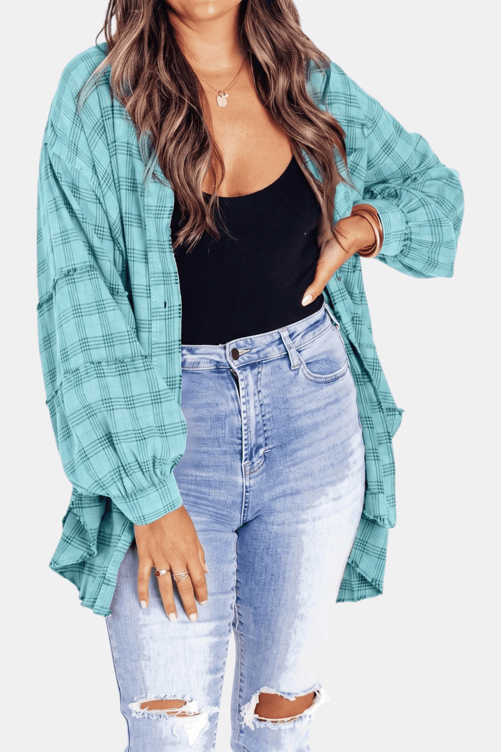 Varese Raw-Hem Flannel Overshirt - 6