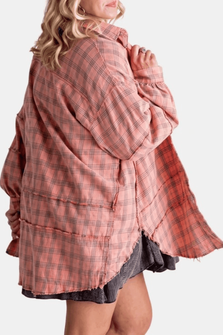 Varese Raw-Hem Flannel Overshirt - 3