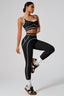 Vera Sculpting Tank & High-Waist Leggings Set in Black – front, knee raised