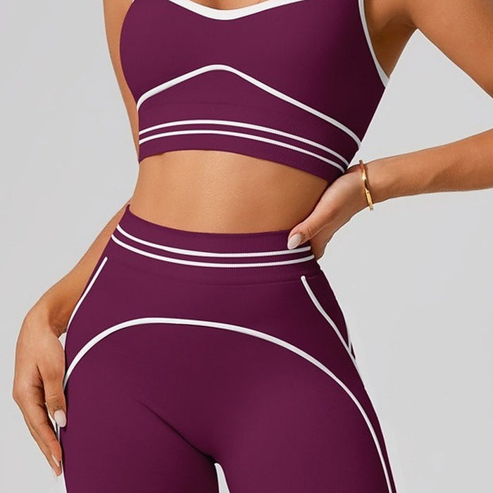 Vera Sculpting Tank & High-Waist Leggings Set – detail: Wide double-stripe waistband