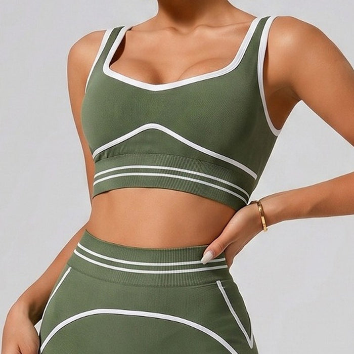 Vera Sculpting Tank & High-Waist Leggings Set – detail: Square neckline, wide straps