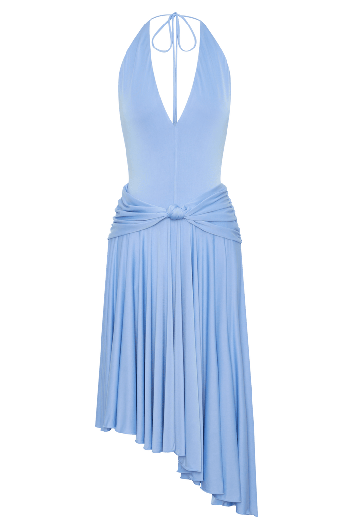 Zelda Asymmetric Slinky Midi Dress - 7