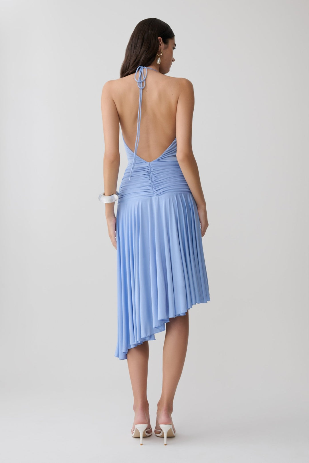 Zelda Asymmetric Slinky Midi Dress - 6
