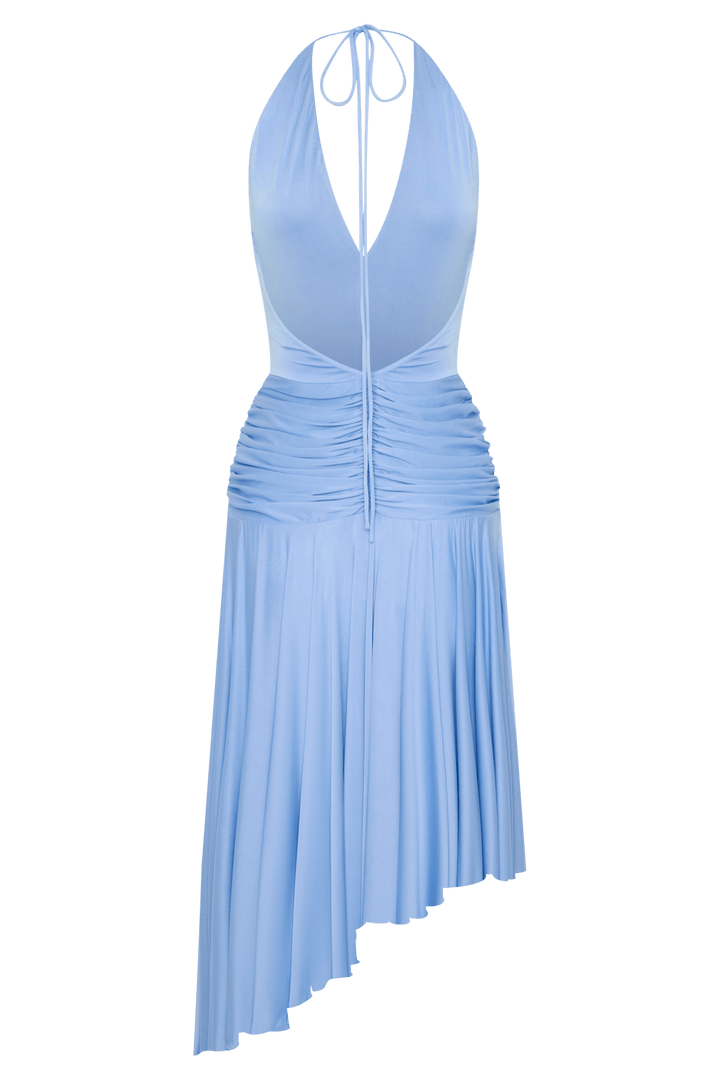 Zelda Asymmetric Slinky Midi Dress - 8