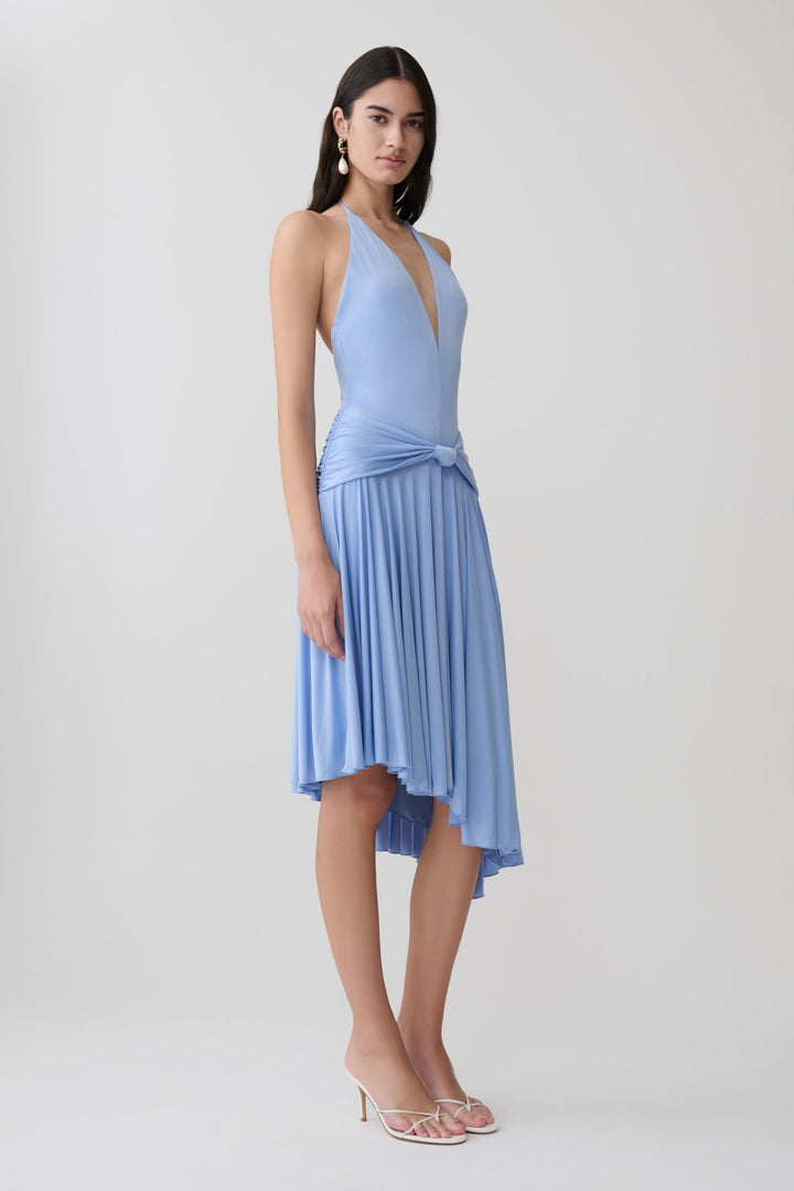 Zelda Asymmetric Slinky Midi Dress - 2