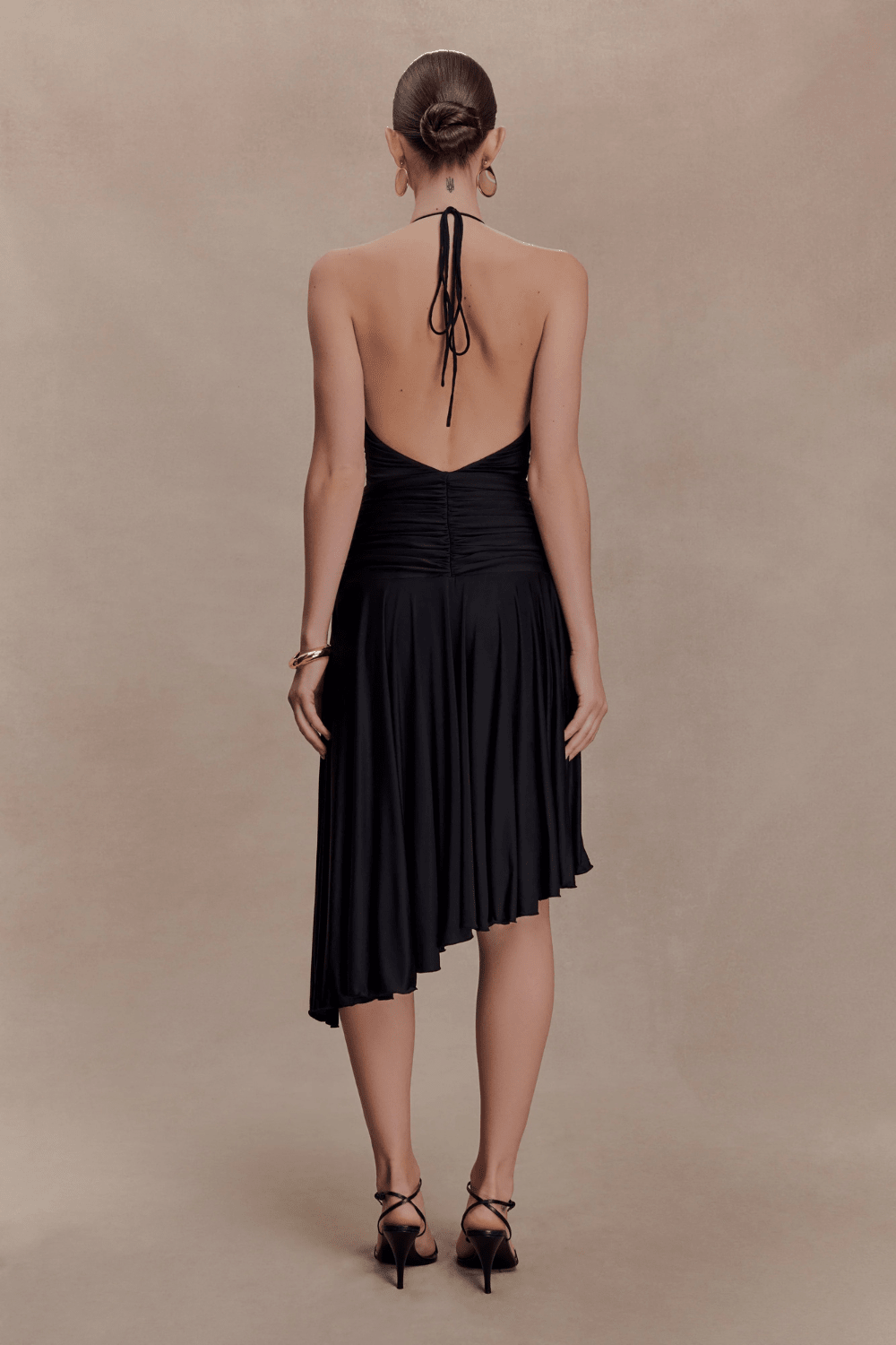 Zelda Asymmetric Slinky Midi Dress - 15